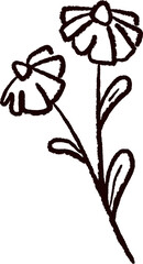 Flower Stem Line Drawing