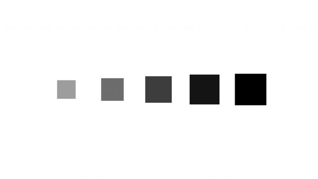 Five Squares Loading Modern Loop Animation - Black Boxes Buffering Isolated On White Background