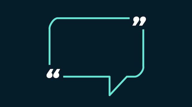 Quote speech bubble abstract frame motion