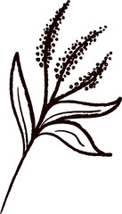 Fototapeta premium Botanical Branch Sketch Handdrawn