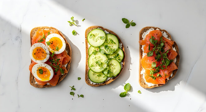 Delicious world book day breakfast ideas with egg cucumber and smoked salmon toast