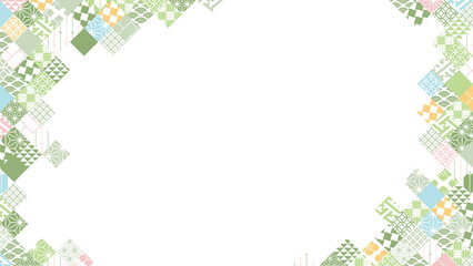 Obraz premium 【春の背景素材】伝統文様のカラフルな和柄イラスト 