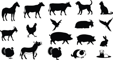 Fototapeta premium Collection of animal silhouettes