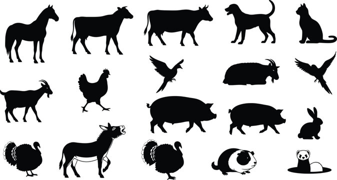 Collection of animal silhouettes