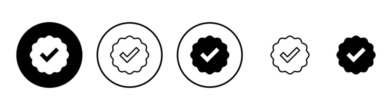 verified icon vector. verification check mark. approved sign and symbol