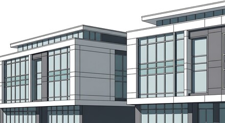 Fototapeta premium Modern office building exterior design.