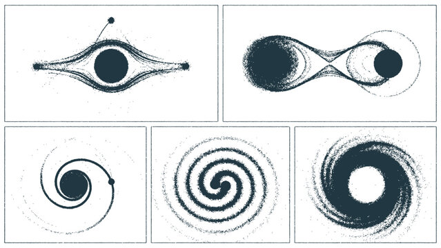 Black Hole Vortex and Gravitational Spiral Diagram for Astrophysics Space Science Concept and Educational Illustration