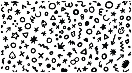 Abstract Star Shape Hand Drawn Doodle Symbol Icon Vector Illustration background