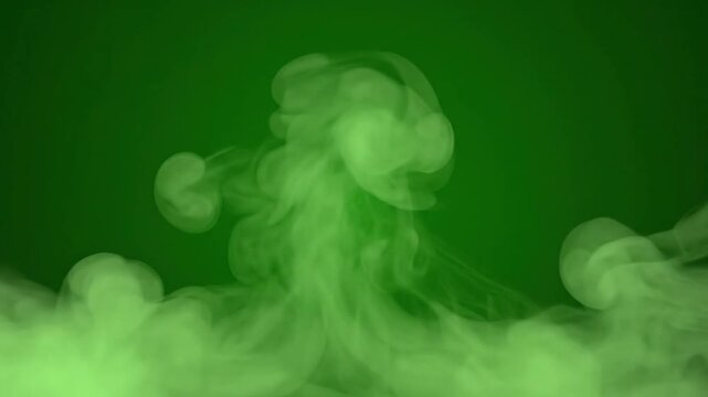 Green smoke rising in the darkness.