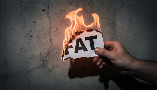 Burning Fat Note Hand Gripping Burnt Paper