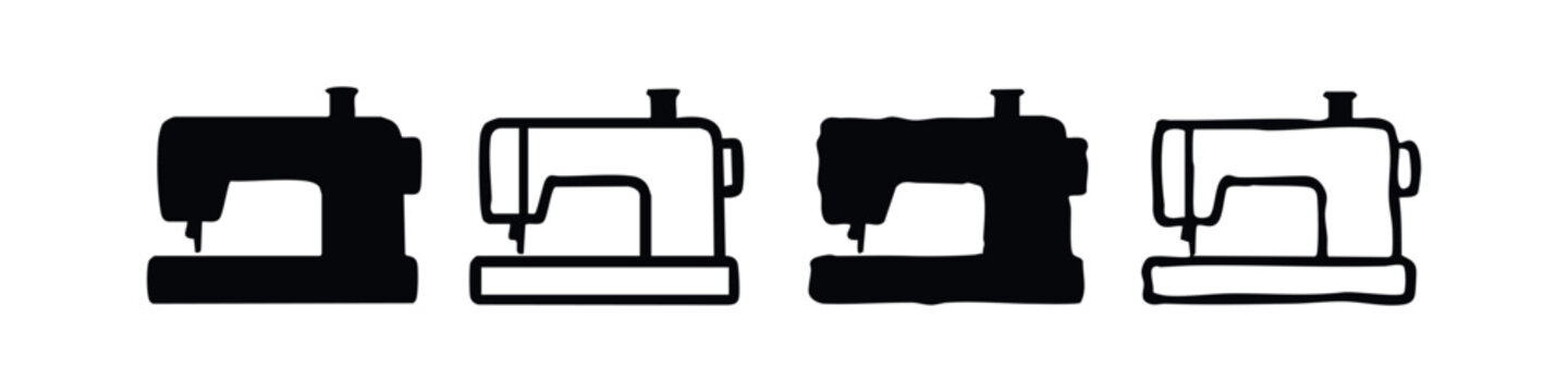 Set of Sewing Machine Vector Icons for Craft and Hobby Enthusiasts