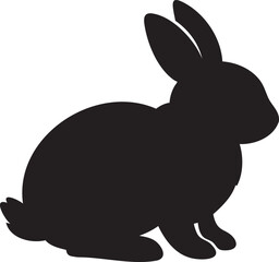 Obraz premium Black silhouette of a rabbit on white background bunny