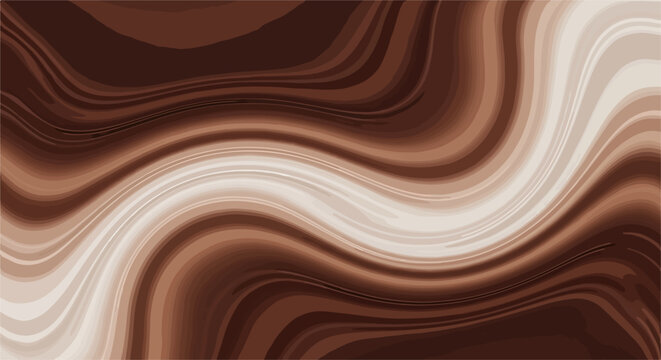 Textura abstrata fluida com ondas de chocolate e creme, criando um fundo org&acirc;nico e elegante em tons terrosos, ideal para design moderno.