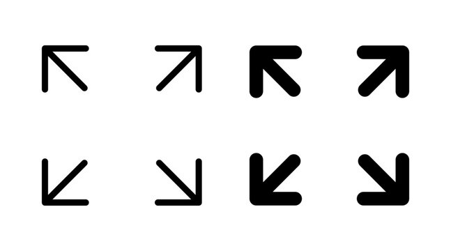 Fullscreen Icon vector. Expand to full screen sign and symbol. Arrows symbol