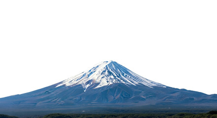 Fototapeta premium Majestic Mount Fuji showcasing its iconic snow-capped peak rising above the surrounding landscape&nbsp;