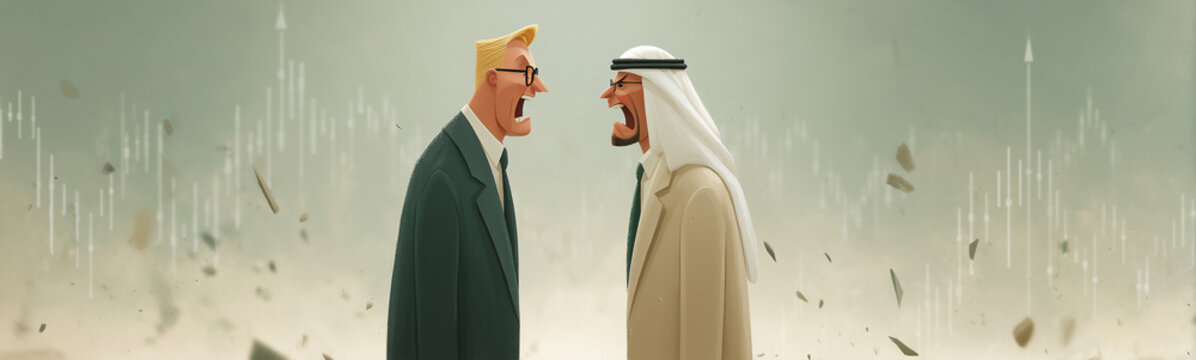 Clash of Perspectives: A visual representation of conflict, featuring two figures engaged in a heated dispute, their faces contorted in a display of anger and disagreement.