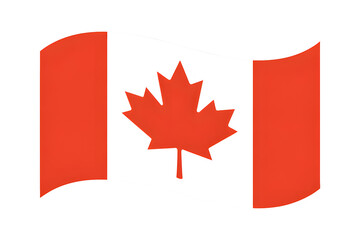 Waving Canadian flag with iconic maple leaf for national pride celebrations and patriotic events, red and white
