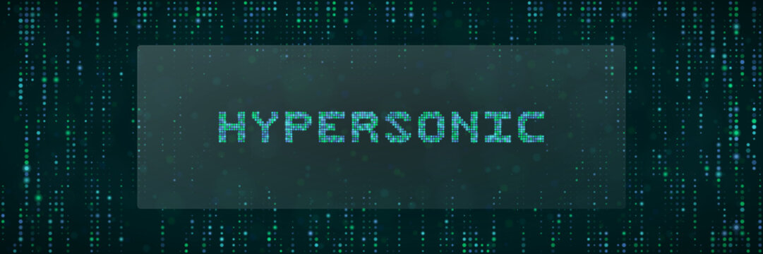 Hypersonic Missile Technology Concept with Digital Data Matrix Background for Aerospace Defense