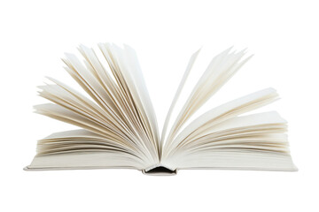 Fototapeta premium An open book with many fanned out blank white pages, symbolizing knowledge, education, learning, and storytelling, offering a versatile design element for various conceptual projects&nbsp;&nbsp;