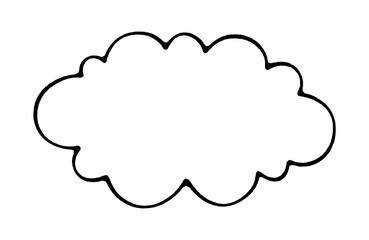 Cloud Shaped Comic Speech Bubble Featuring Handcrafted Manual Lines and Street Art Inspired Dialogue Design.