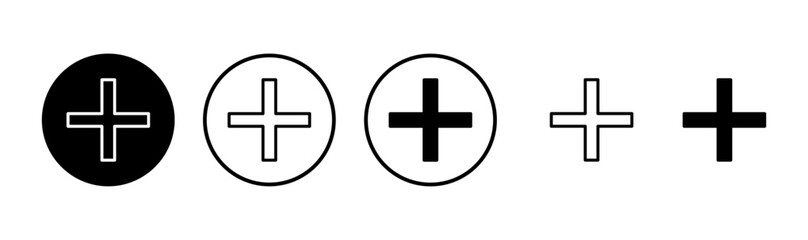 Fototapeta premium Plus icon logo design. Add plus sign and symbol