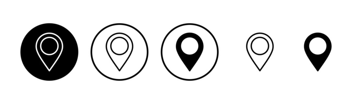 Pin icon logo design. Location sign and symbol. destination icon. map pin