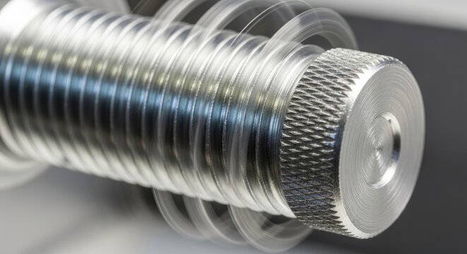 Close-up of a precision-engineered metal component.