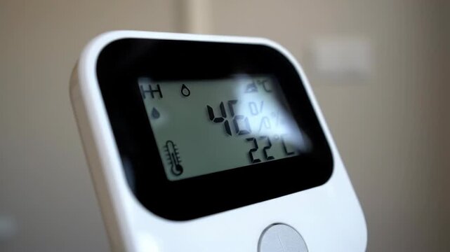 Digital Hygrometer Measuring Humidity and Temperature.