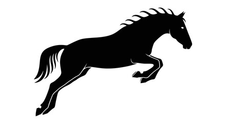 Fototapeta premium Dynamic silhouette of a majestic horse leaping with power and grace, ideal for equestrian themes and design projects