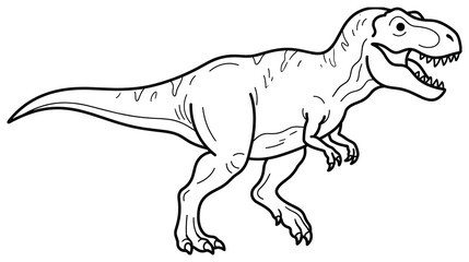 Tyrannosaurus rex dinosaur outline vector illustration for kids art © GW