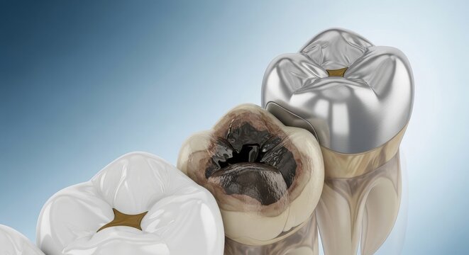 Dental Cavity Tooth Decay Illustration Close Up