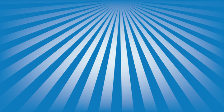 Vector illustration of vectorized sun rays with blue gradient on white background.
