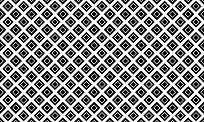 Black and white geometric diamond square pattern background. diagonal symmetrical shape.