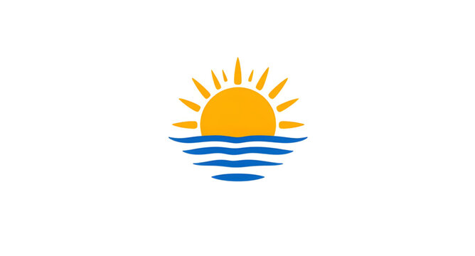 beachlogo, sunoceanlogo, sun, ocean, waves, logo, minimalist, seaside, beach, water, marine, coastal, horizon, nature, emblem, vector, illustration