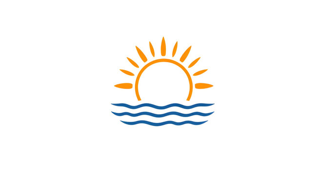 oceanwaveslogo, sunoceanlogo, sun, ocean, waves, logo, minimalist, seaside, beach, water, marine, coastal, horizon, nature, emblem, vector, illustration
