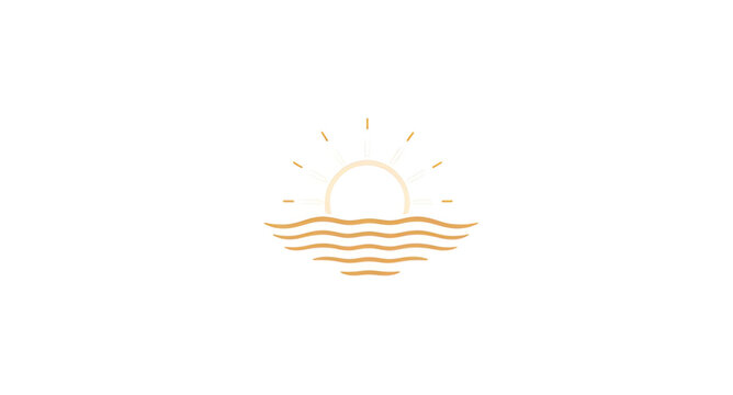 sunoceanlogo, sun, ocean, waves, logo, minimalist, seaside, beach, water, marine, coastal, horizon, nature, emblem, vector, illustration, isolated
