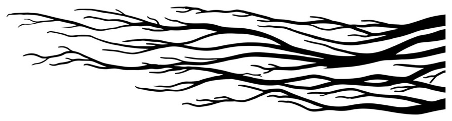 Horizontal composition of branching tree roots or organic wood grain textures © AdrianGebert