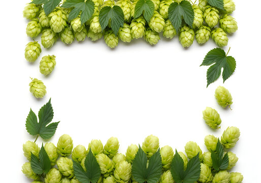 A green hop frame on a white background