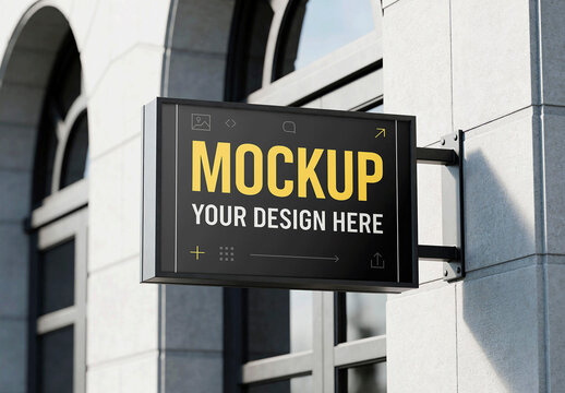 Outdoor Storefront Signage Building Mockup