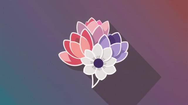 Colorful flower graphic design element.
