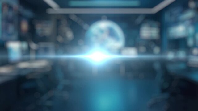 A high-tech video featuring a robotic arm interacting with a digital interface showcasing a software update progress bar in a futuristic environment. Auvana