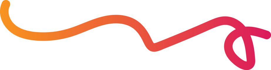 The image showcases a curvy, abstract design element characterized by a vibrant color gradient that transitions from orange on the left to red on the right. This gradient creates a visually striking 