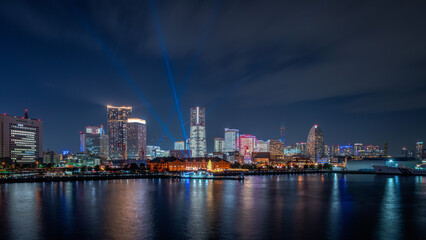 Fototapeta premium Yokohama Minato-mirai city view at night