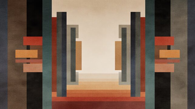 Abstract Geometric Design with Earthy Tones