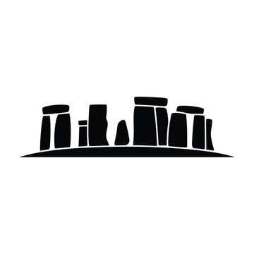 Silhouetted stonehenge landscape a minimalist depiction of prehistoric monument