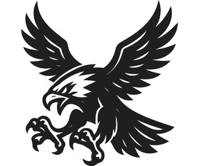 Obraz premium Flying Eagle Silhouette Illustration.