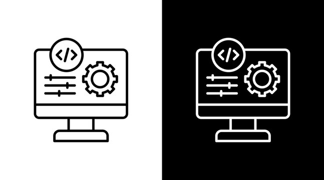 System Settings Outline White Icon Set Design