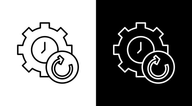 Restore Settings Outline White Icon Set Design