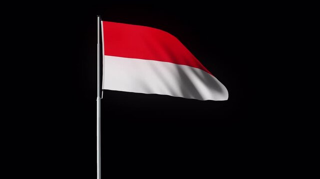 Indonesian flag on black, ideal for graphic design projects, social media posts, patriotic events, educational materials, and cultural presentations.