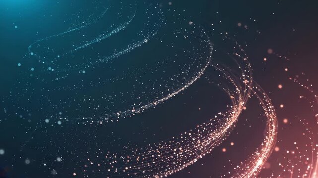  Particles float and swirl gracefully, depth shifts subtly, camera slowly pulls back, motion feels weightless and fluid